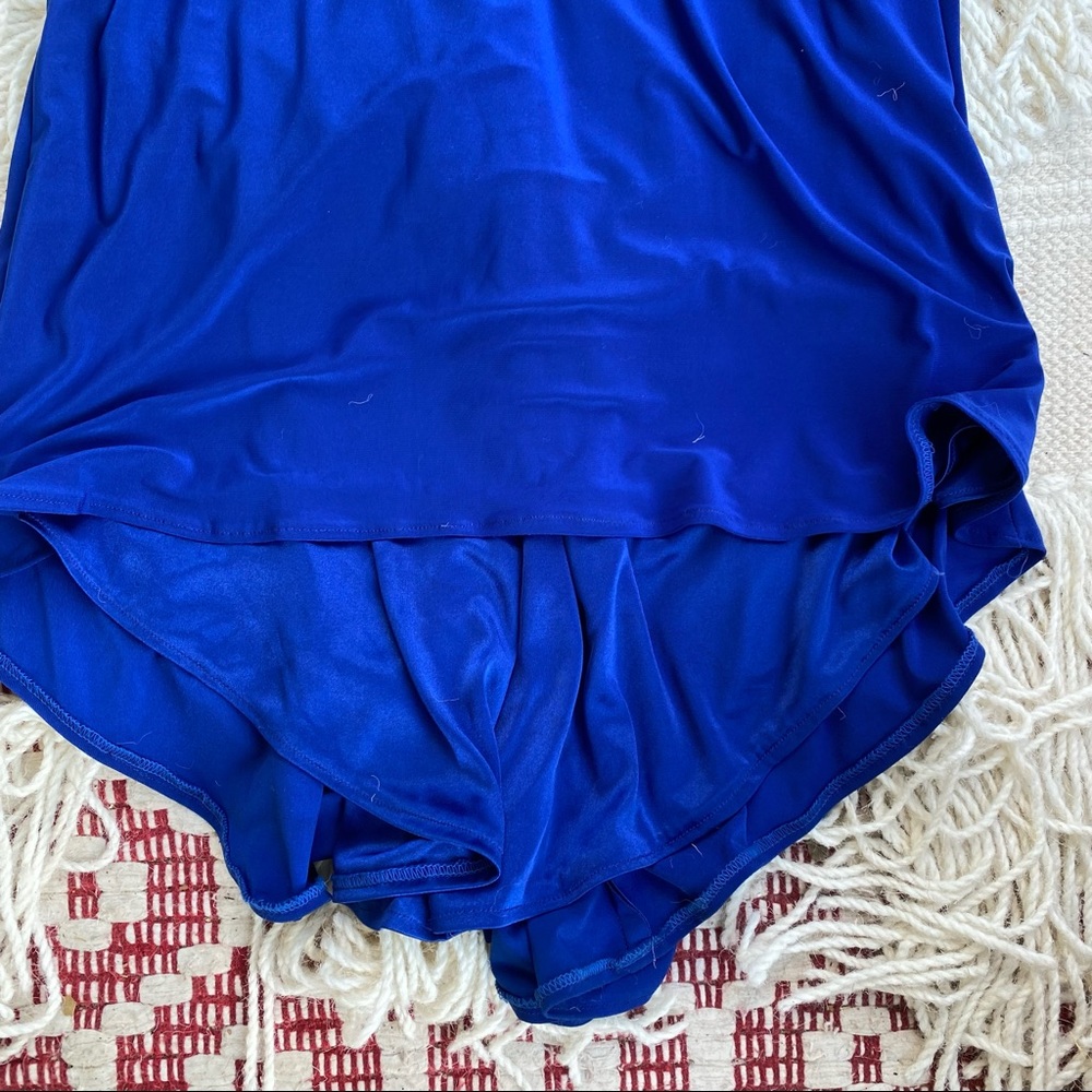 SHERRI HILL blue embellished two-piece formal dress crop top with maxi skirt 4 - Picture 10 of 16